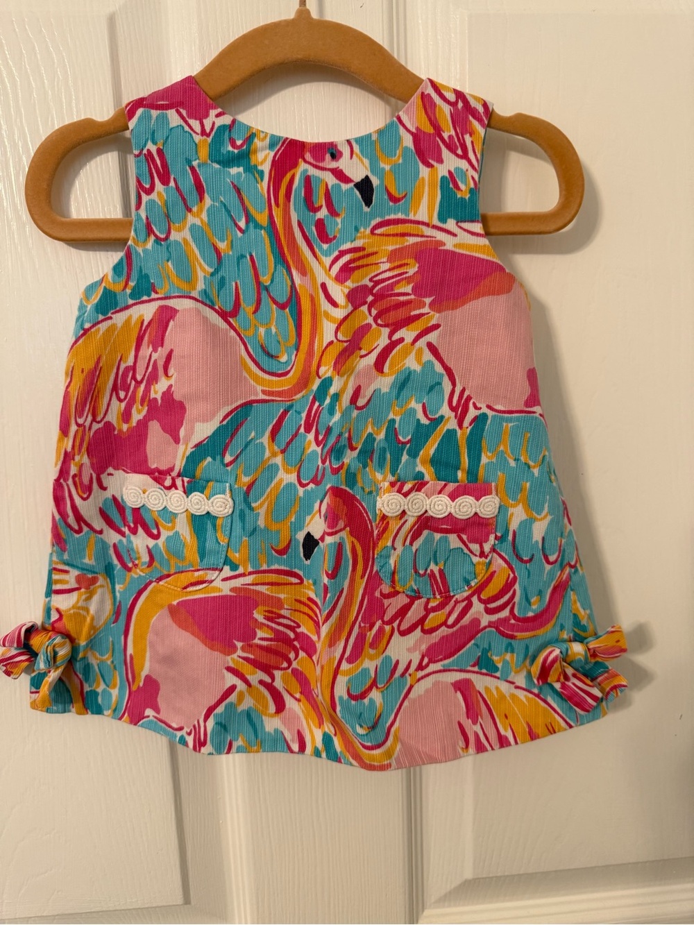 Lilly Pulitzer Girls' Flamingo Print Tank Top - Pink, Turquoise & Yellow
